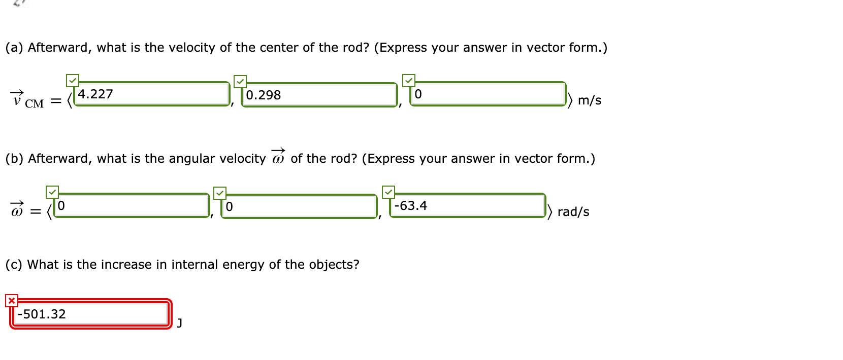 Solved A thin metal rod of mass 1.8 kg and length 0.4 m is