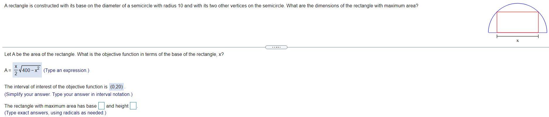 Solved Of all rectangles with area 25, which one has the | Chegg.com