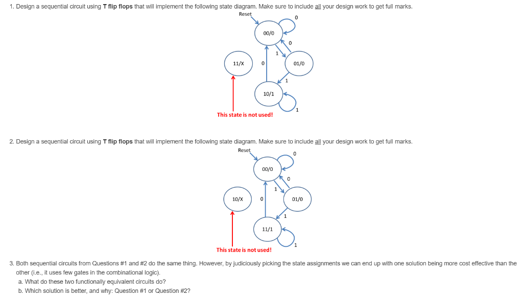 Solved 1 Design A Sequential Circuit Using T Flip Flops