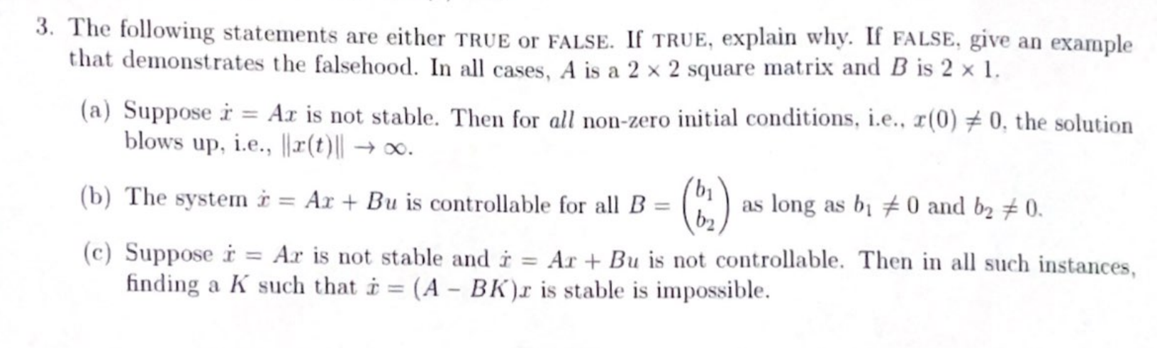 Solved 3. The following statements are either TRUE or FALSE. | Chegg.com