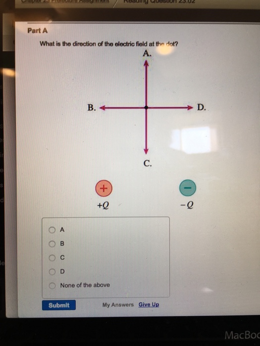 Solved: What Is The Direction Of The Electric Field At The... | Chegg.com