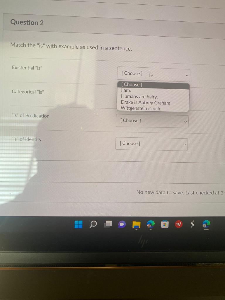 Solved Question 2 Match The is With Example As Used In A Chegg