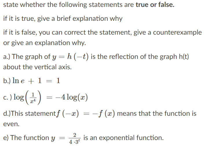 Solved state whether the following statements are true or | Chegg.com