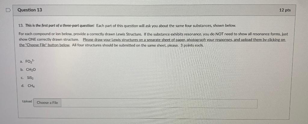 Solved 13. This is the furst part of a three-part question! | Chegg.com