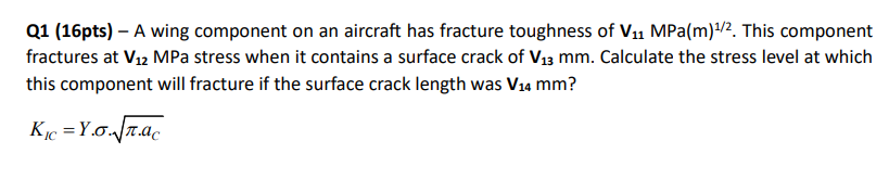 Solved Q1 (16pts) - A wing component on an aircraft has | Chegg.com