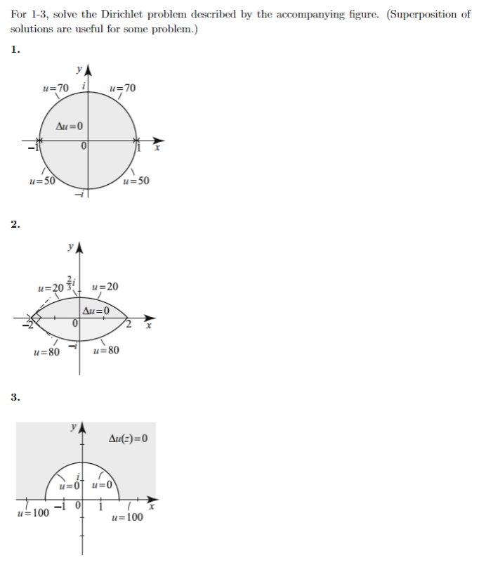 Solved For 1-3, solve the Dirichlet problem described by the | Chegg.com