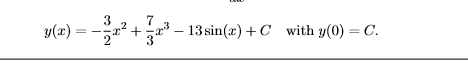 7 3 2 - 13 sin(r)C 3 with y(0) =C. y(r) 2