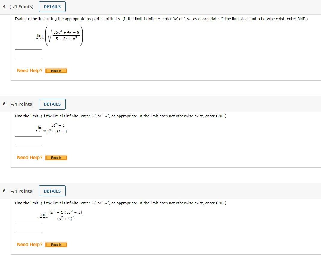 Solved Evaluate The Limit Using The Appropriate Properties