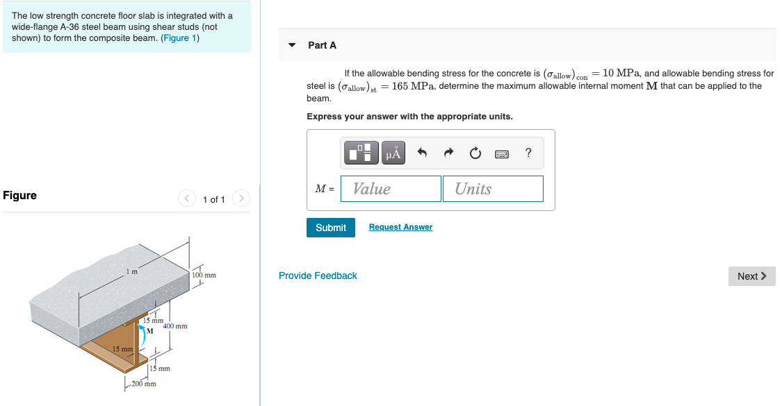 Solved The low strength concrete floor slab is integrated