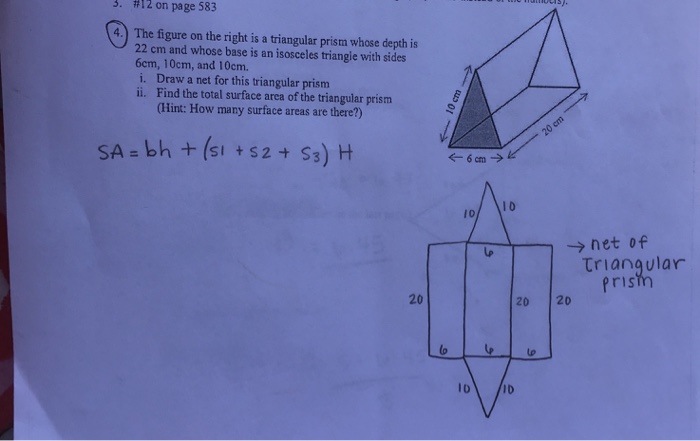 Solved The figure on the right is a triangular prism whose | Chegg.com