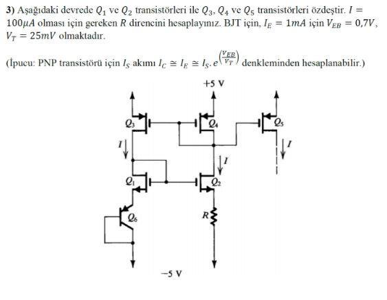 Solved Q1 and Q2 transistors are identical. Q3, Q4 and Q5 | Chegg.com