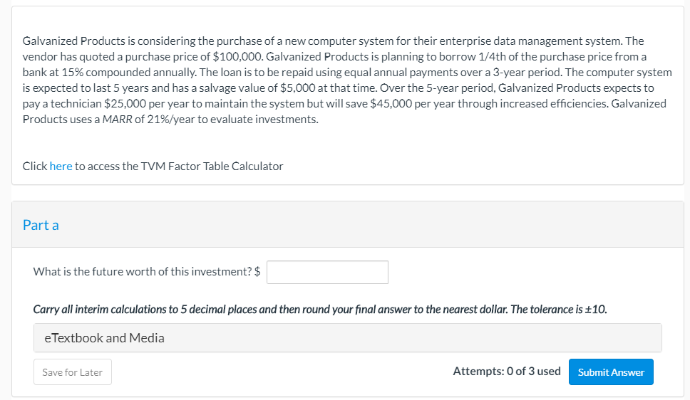 Solved] Answer Question Consider an investment that costs $100,000