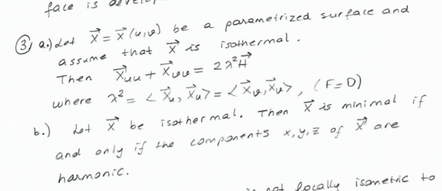 Solved Then Face Is A Let X X U E Be A Parametriz Chegg Com