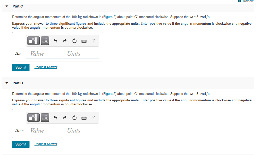 Solved Review Part A Determine the angular momentum of the | Chegg.com