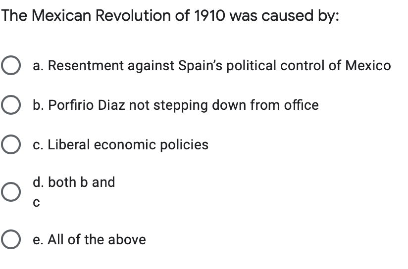 Solved The Mexican Revolution Of 1910 Was Caused By O A Chegg Com   Phpz9Xb1d