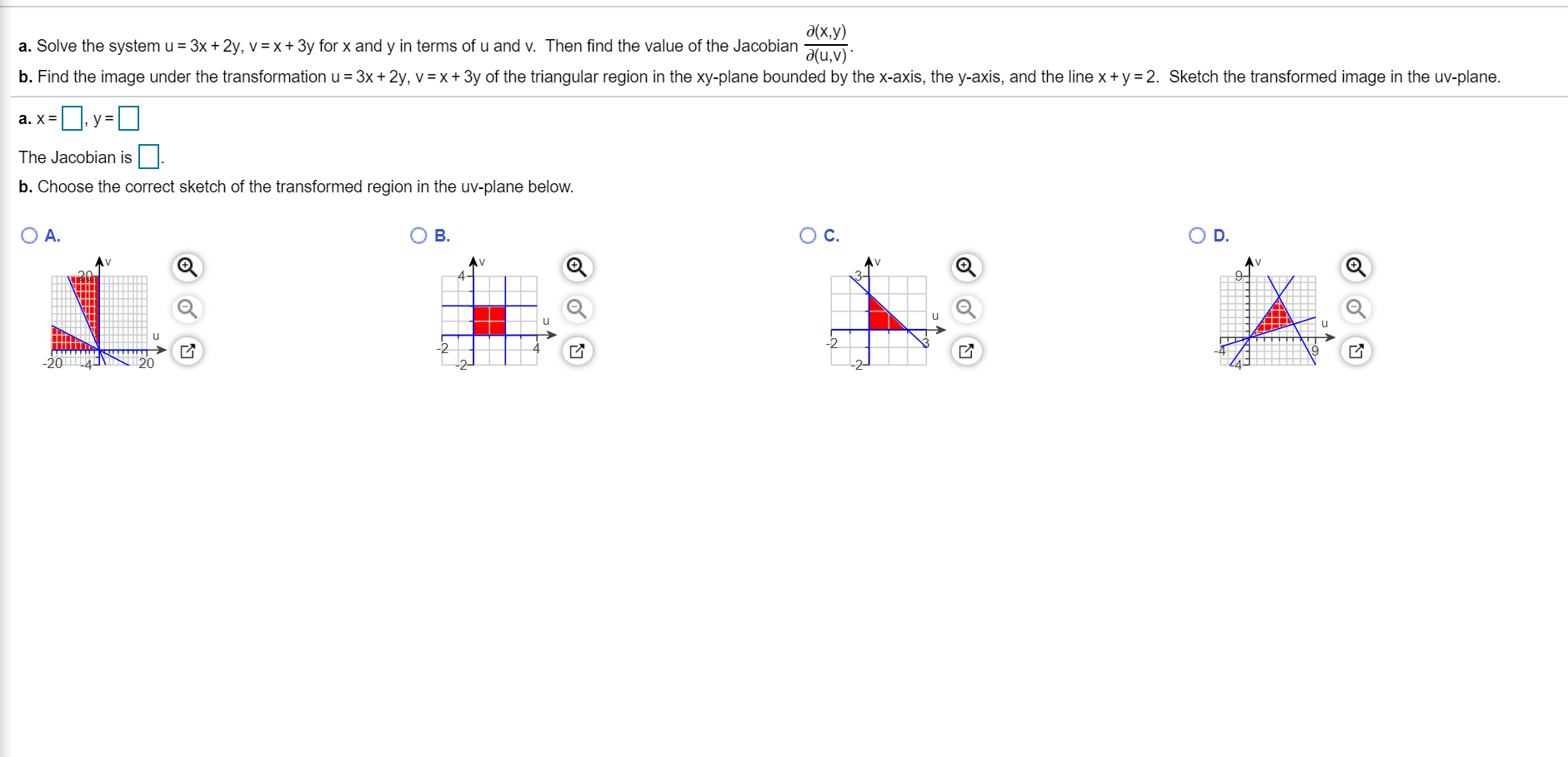 Solved A X Y A Solve The System U 3x 2y V X 3y F Chegg Com