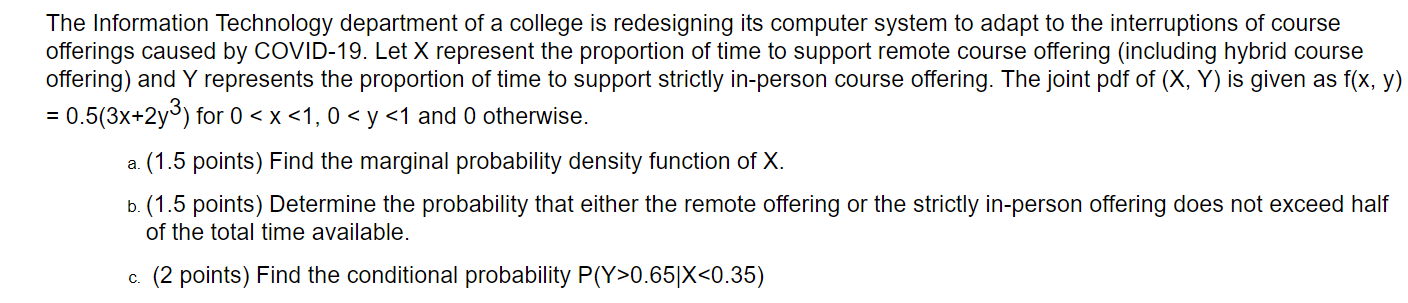 Solved The Information Technology department of a college is | Chegg.com