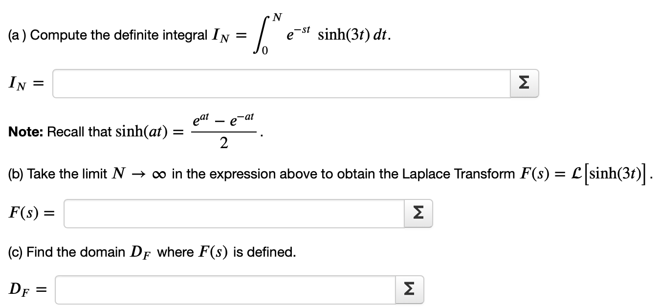 Solved N A Compute The Definite Integral In F E St Sin Chegg Com