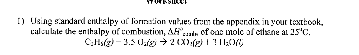 Solved Using standard enthalpy of formation values from the | Chegg.com