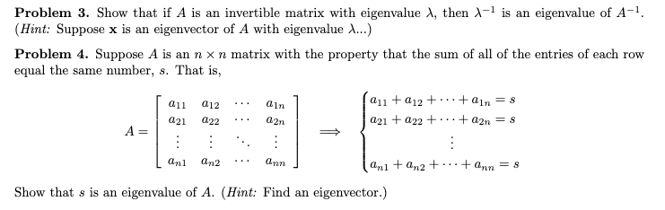Solved Problem 3. Show that if A is an invertible matrix | Chegg.com
