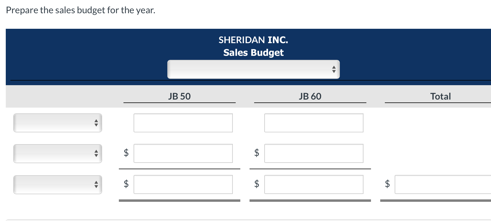 Solved Sheridan Inc. is preparing its annual budgets for the