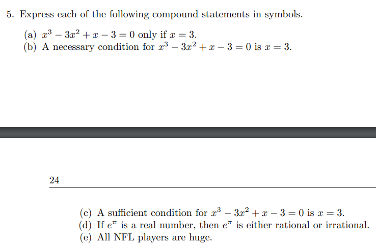 Solved 5. Express each of the following compound statements | Chegg.com