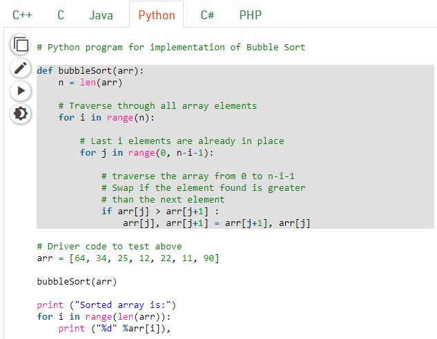 Bubble Sort – Algorithm in Java, C++, Python with Example Code