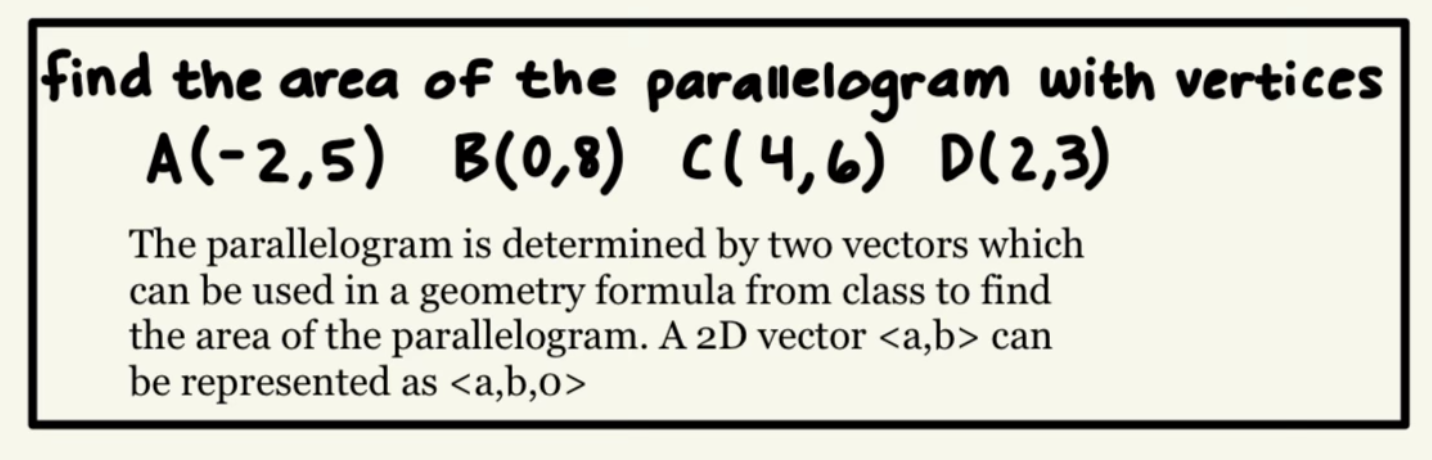 Solved find the area of the parallelogram with | Chegg.com