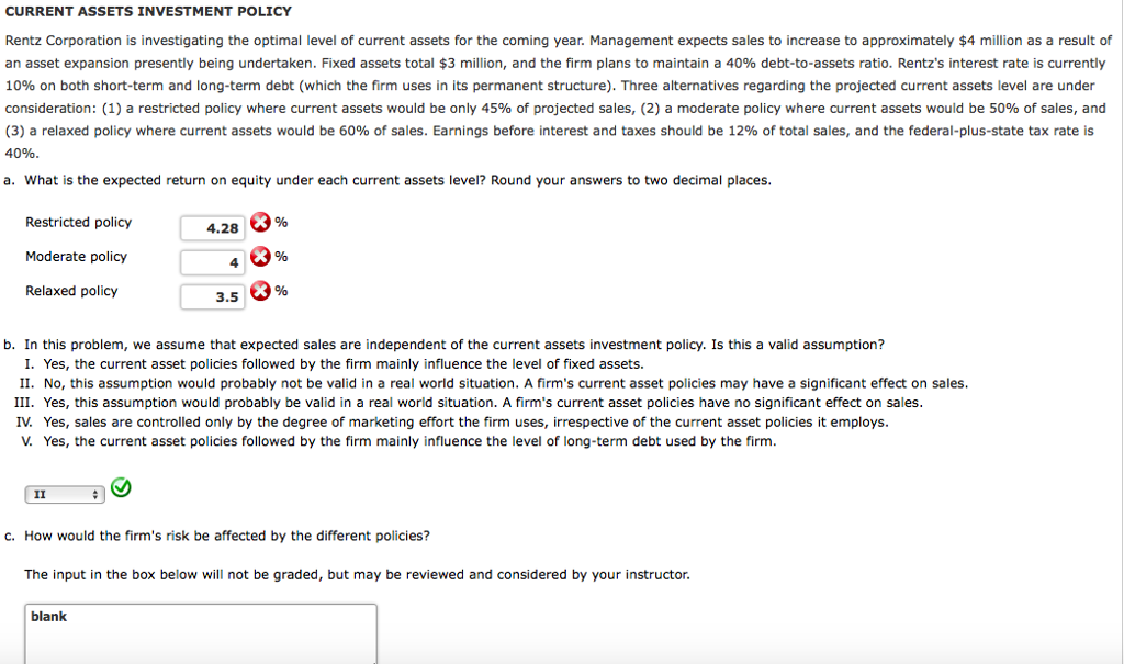 solved-current-assets-investment-policy-rentz-corporation-is-chegg