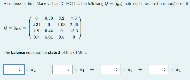Solved A continuous-time Markov chain (CTMC) has the | Chegg.com