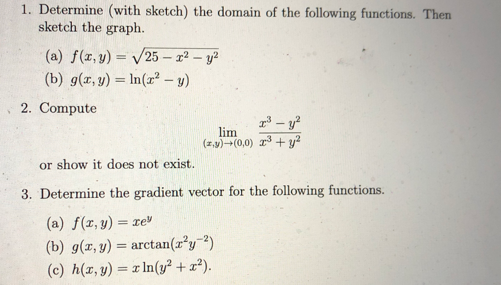 Solved 1. Determine (with sketch) the domain of the | Chegg.com