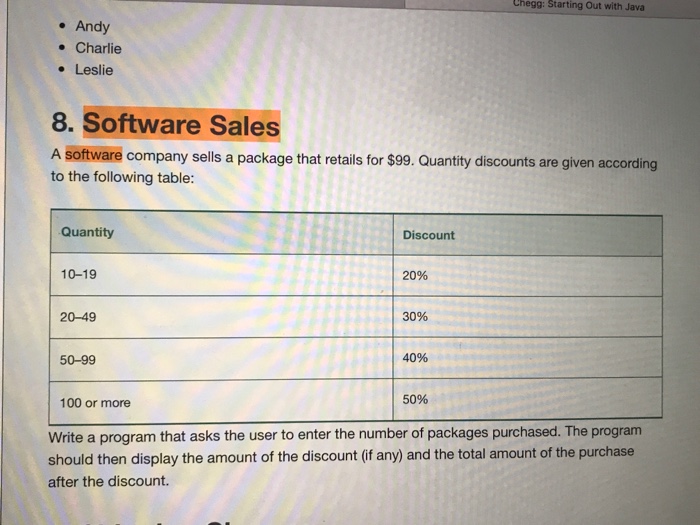 Solved Software Sales A software company sells a package