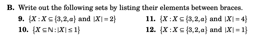 Solved B. Write Out The Following Sets By Listing Their | Chegg.com