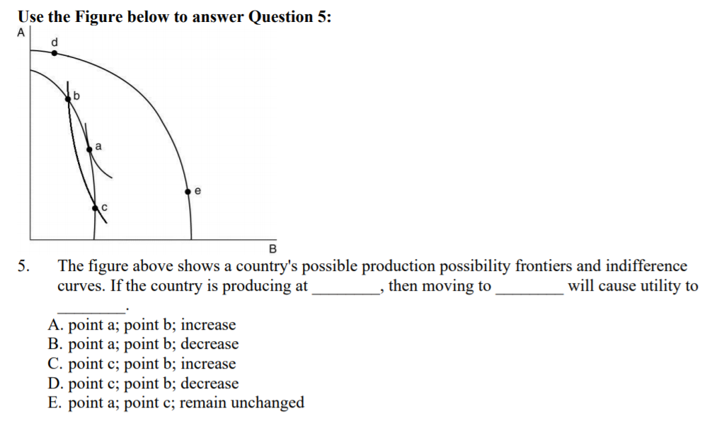 Solved Use the Figure below to answer Question 5: A d e B 5. | Chegg.com