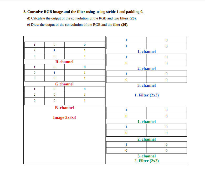 3. Convolve RGB image and the filter using using | Chegg.com