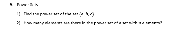 no of elements in a power set