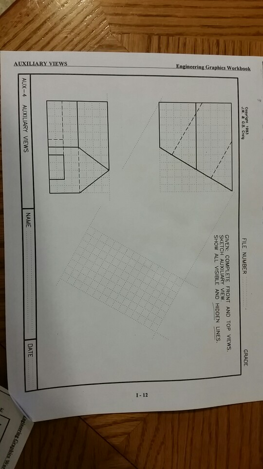 Solved GRADE GIVEN: COMPLETE FRONT AND TOP VIEWS. SKETCH | Chegg.com