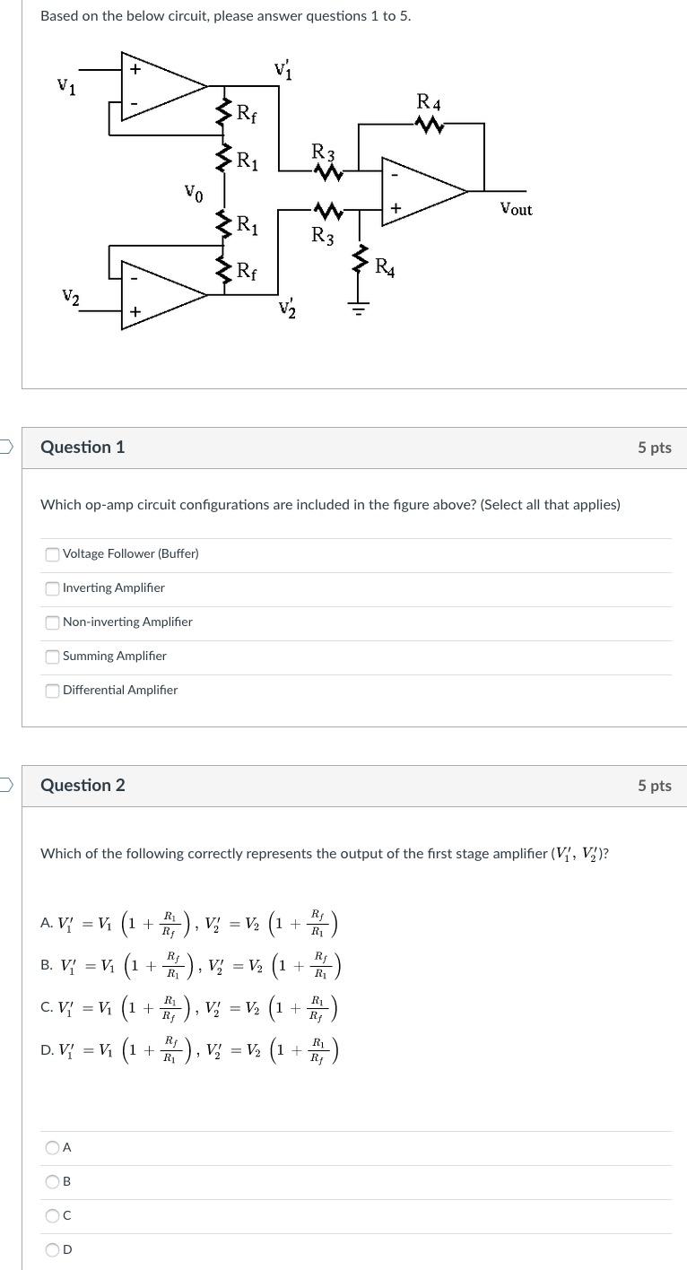 Solved Based on the below circuit, please answer questions 1 | Chegg.com