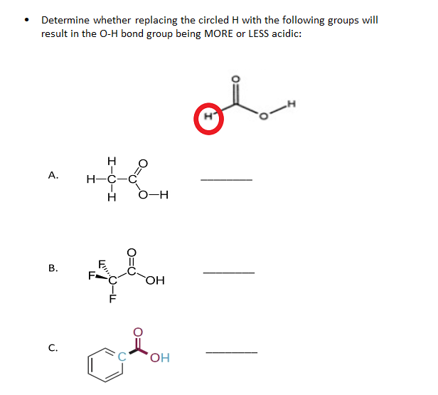 Solved Determine whether replacing the circled H with the | Chegg.com