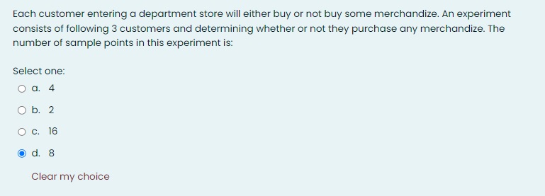 Solved Each customer entering a department store will either | Chegg.com