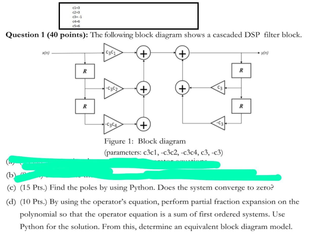 Solved c1=3 c2=3 C3= -1 c456 c5=6 Question 1 (40 points): | Chegg.com