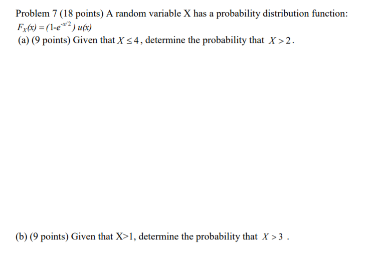 Solved Problem 7 (18 points) A random variable X has a | Chegg.com