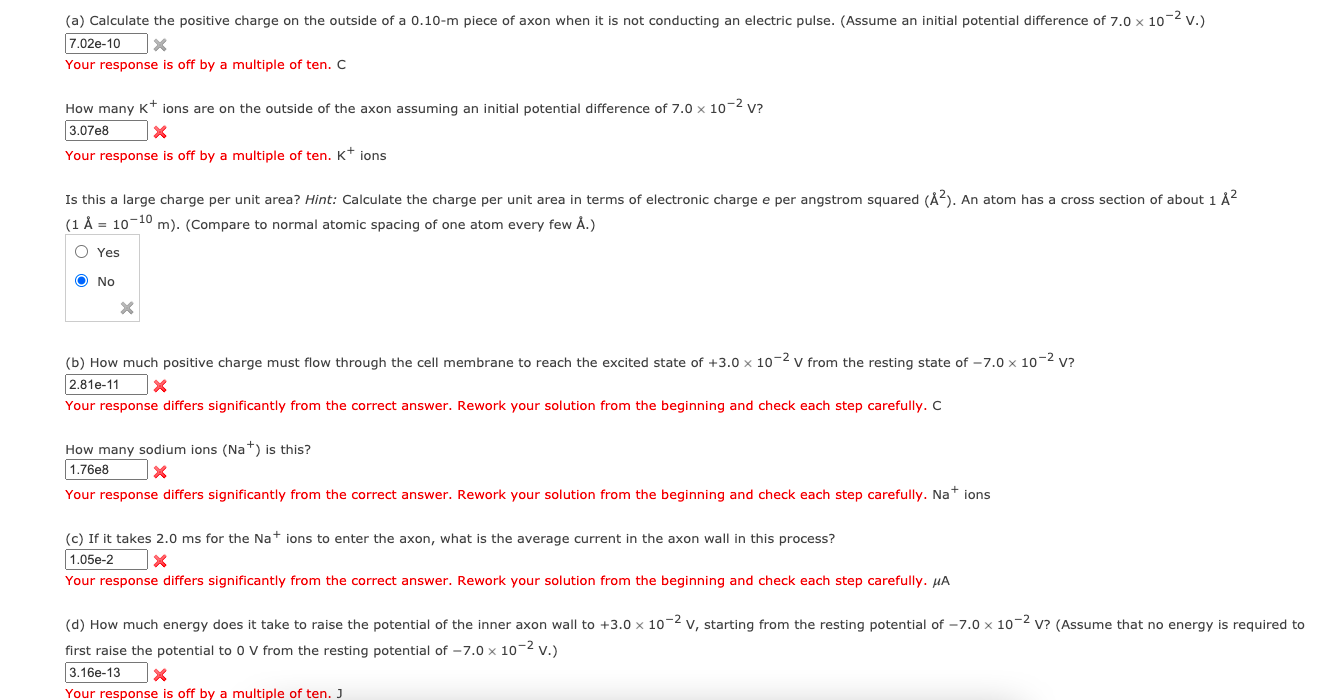 Solved Assume A Length Of Axon Membrane Of About 0 10 M I Chegg Com