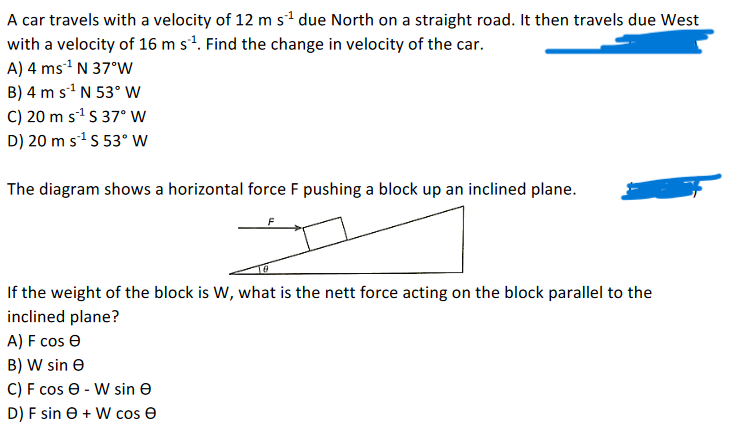 Solved A car travels with a velocity of 12 m s−1 due North | Chegg.com