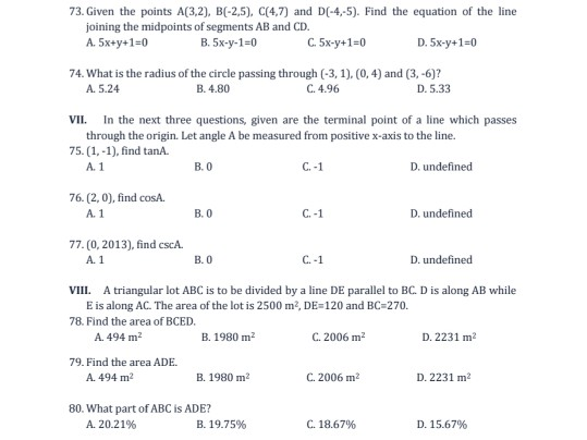 Solved 73. Given the points A(3,2), B(-2,5), C(4,7) and | Chegg.com