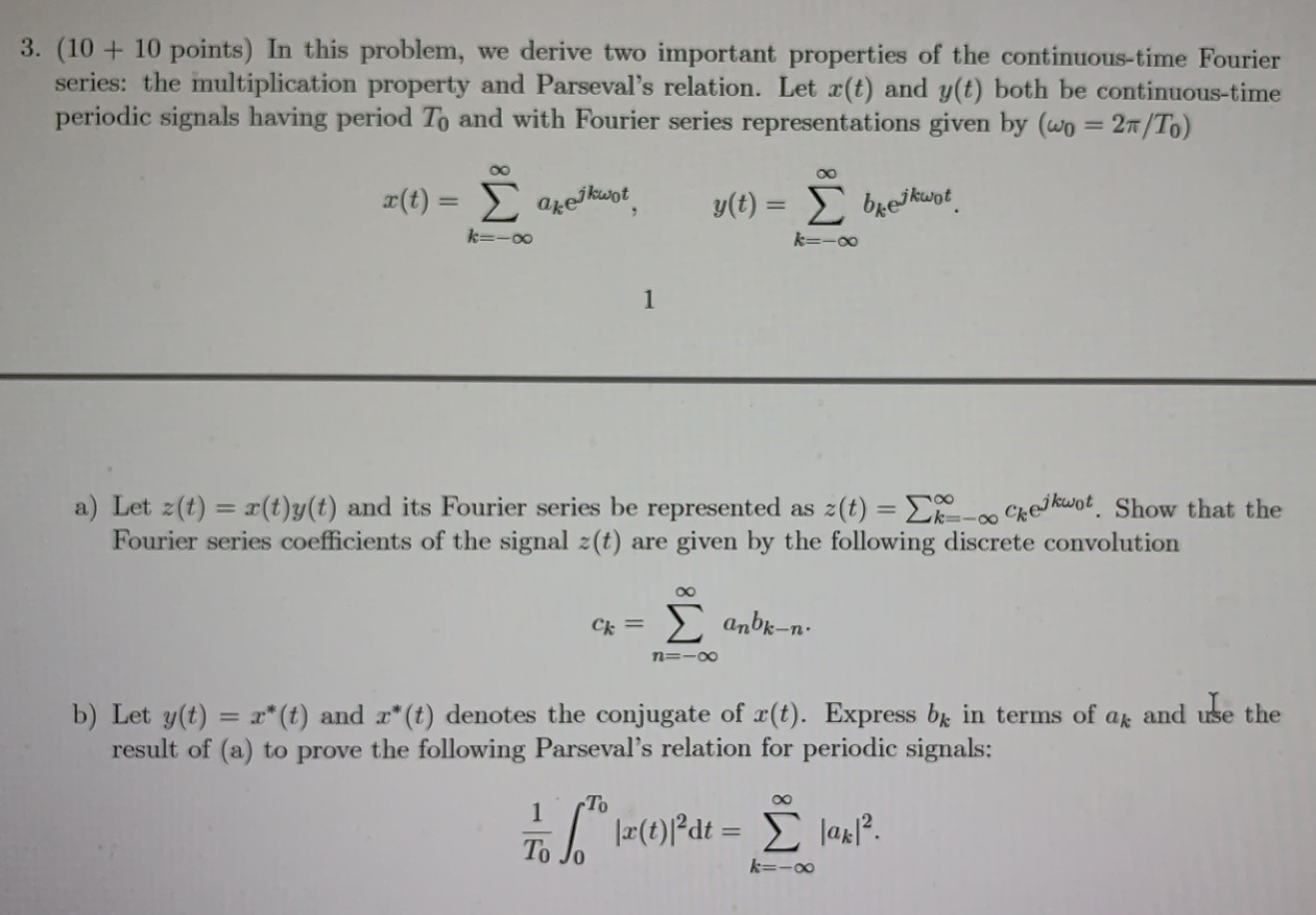 Solved 3 10 10 Points In This Problem We Derive Two Chegg Com