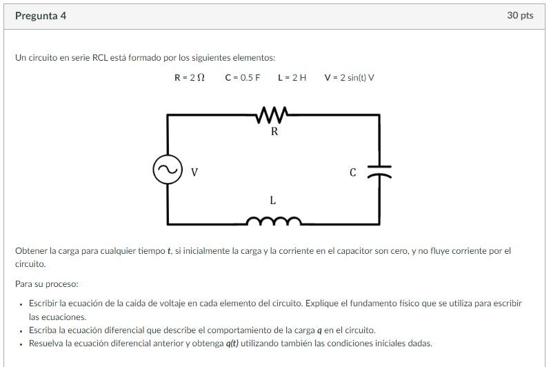 Solved A series RCL circuit is made up of the following | Chegg.com