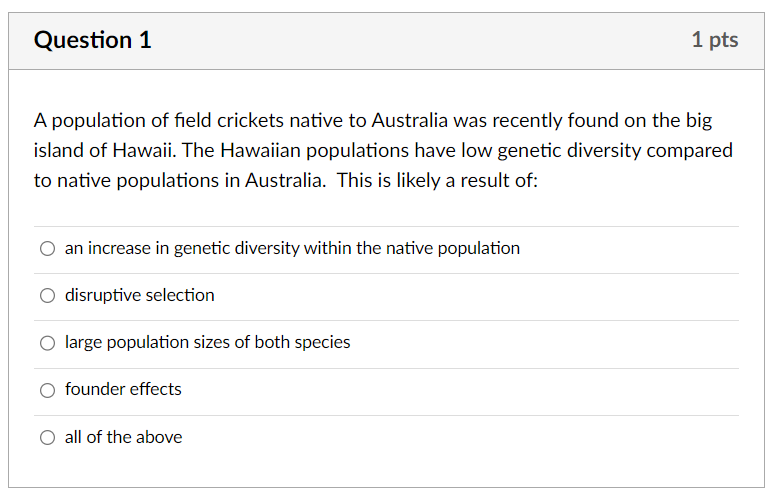 Solved A population of field crickets native to Australia | Chegg.com