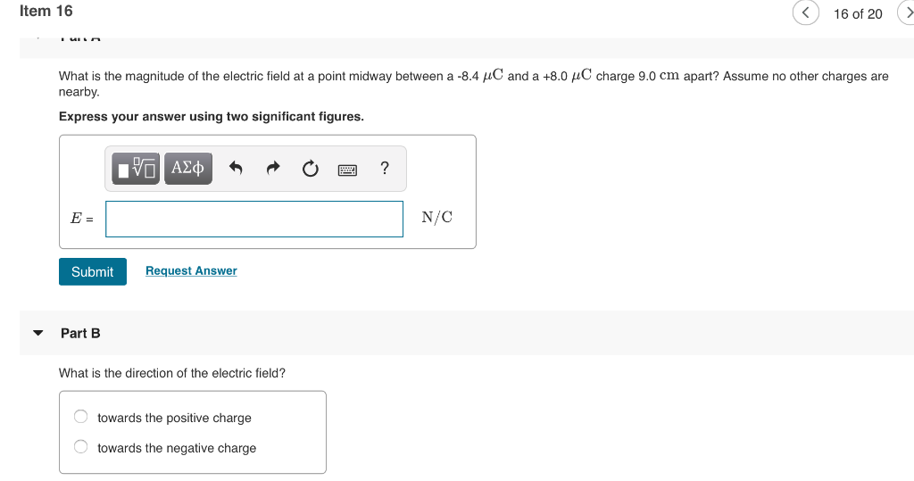 Solved What is the magnitude of the electric field at a | Chegg.com