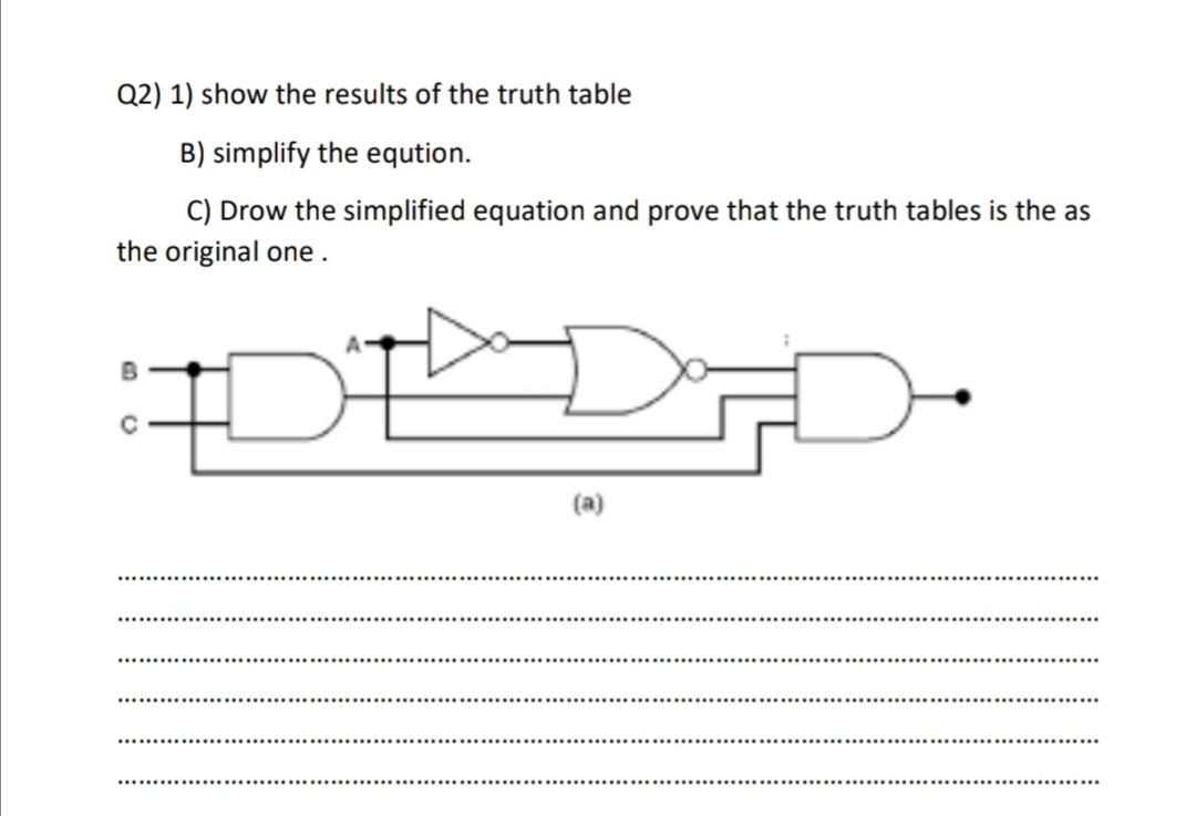 Solved Q2) 1) show the results of the truth table B) | Chegg.com
